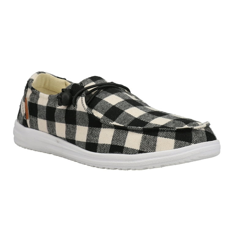 Corkys Womens Kayak Plaid Slip On Boat Athletic Sneakers Casual