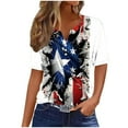 thumbnail image 2 of UVEASISHA Plus Size 4th of July Shirts for Women 3/4 Sleeve Patriotic USA Flag Graphic Tees Independence Day Gifts Crew Neck Tops Multicolor#1 S, 2 of 5
