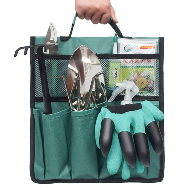 mmirethe Portable Foldable Garden Kneeler Tool Bag For Outdoor Work Durable Work Portable Storage Bags Dark green 1Set