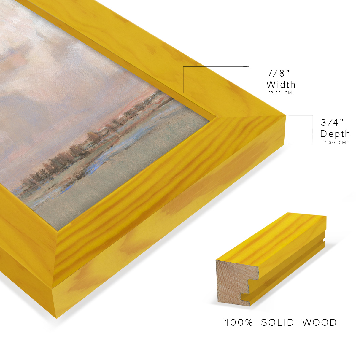 Billowing Clouds II - Framed Print w/glass - Sunflower Yellow