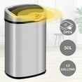 thumbnail image 3 of 13 Gallon Kitchen Trash Can Automatic Stainless-Steel Garbage Can with Touch-Free & Motion Sensor, Anti-Fingerprint Mute Designed Brushed Trash Bin , Silver, 3 of 8