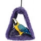 thumbnail image 2 of Casa Nido de Pájaro cálida para invierno, cobertizo, cabaña, hamaca colgante, jaula para pinzones, escondite de cabaña para pájaros esponjoso de felpa (S, morado), 2 of 5