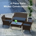 thumbnail image 7 of Hearth & Harbor Outdoor Furniture Set, 4 Piece Wicker Patio Chairs Set, Brown with Navy Cushions, 7 of 7