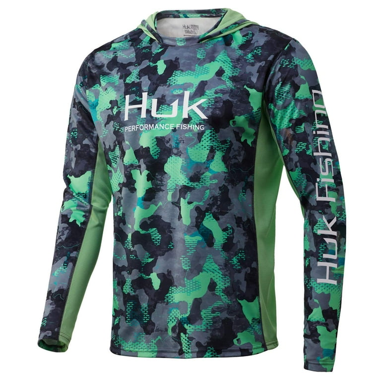 Huk Men's Icon X KC Refraction Camo Hoodie Performance Shirt (New