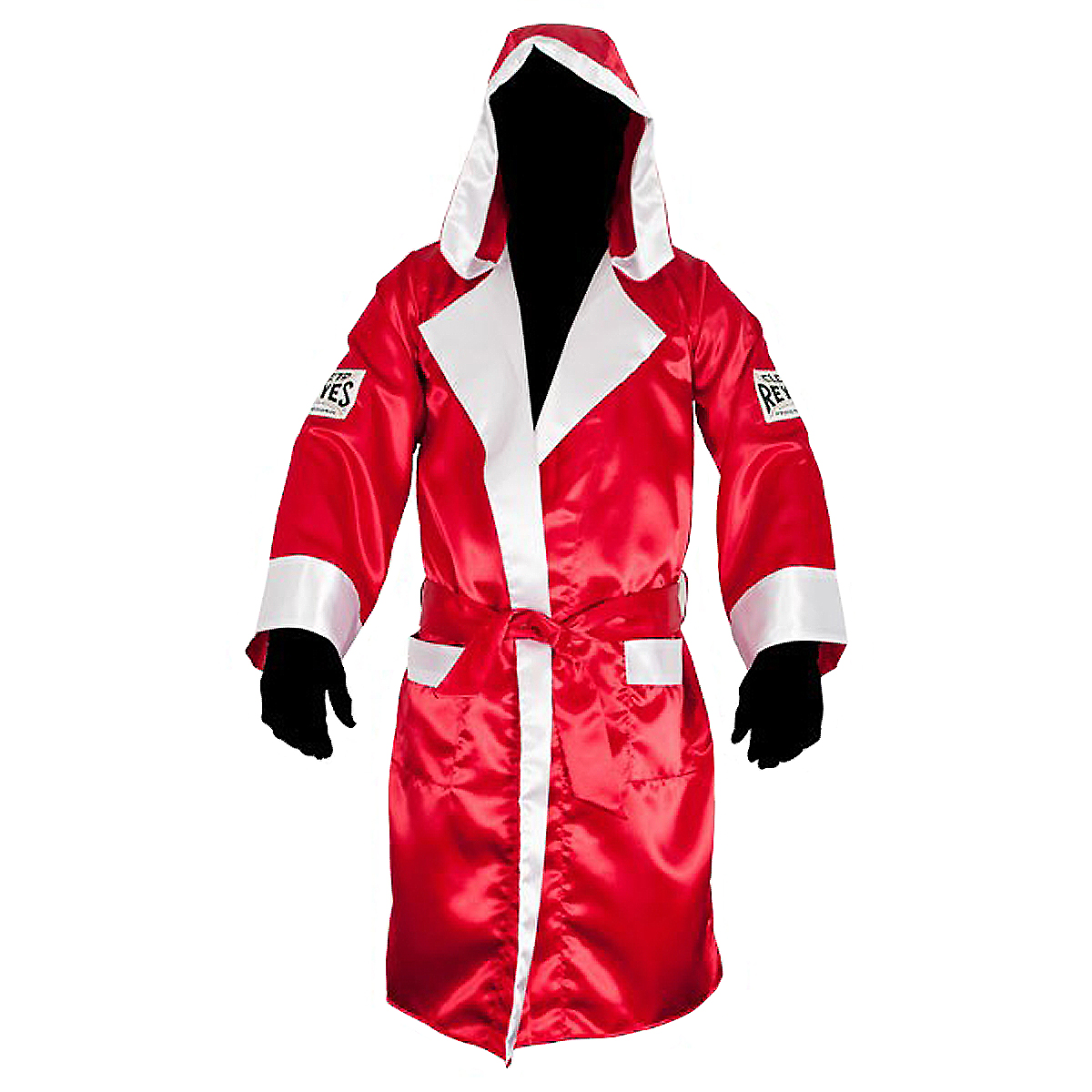 Cleto Reyes Satin Boxing Robe with Hood Red/White