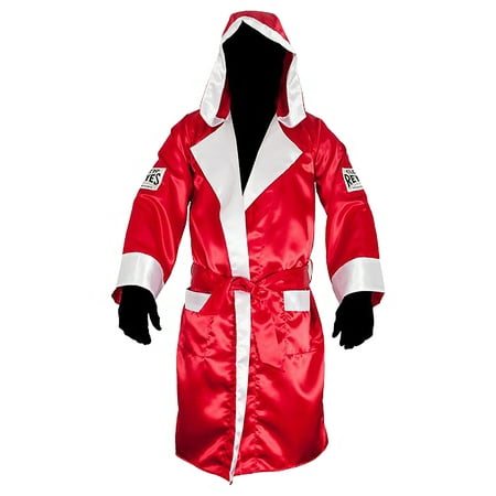 Cleto Reyes Satin Boxing Robe with Hood - Red/White