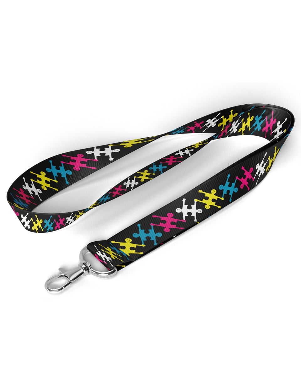 Autism Awareness Puzzle Piece Print Lanyard Keychain for ID Badge Holder with Swivel Hook 4 Pieces Autism Lanyard 