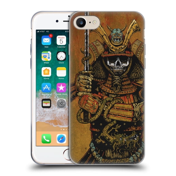 Head Case Designs Officially Licensed David Lozeau Colourful Grunge Samurai Soft Gel Case Compatible with Apple iPhone 7 / 8 / SE 2020 & 2022