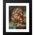 thumbnail image 2 of Hans Zatzka 15x18 Black Modern Framed Museum Art Print Titled - Rich Flower Still Life with a Blue Credits in Front of a Wide Landscape, 2 of 5
