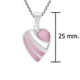thumbnail image 5 of Passionate Cut-out Heart Pink Inlay Sterling Silver Pendant Necklace, 5 of 6
