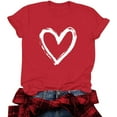 thumbnail image 4 of Womens Valentines T-Shirt Print Graphic Tees Cute Love Heart Shirts Casual Short Sleeve, 4 of 8