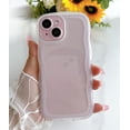 thumbnail image 5 of for iPhone 15 Plus Case 6.7", Curly Wave Bumper Design Transparent Shiny Case Cute Clear Shockproof Protection Soft Wavy Phone Cover Case for Men Women Girls, Clear/Transparent, 5 of 17