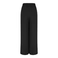 thumbnail image 6 of Roncen Women's Solid Color Elastic Waist Trousers - Stretchy Fit with Zipper Closure & Side Pockets for Comfortable Wear, 6 of 7