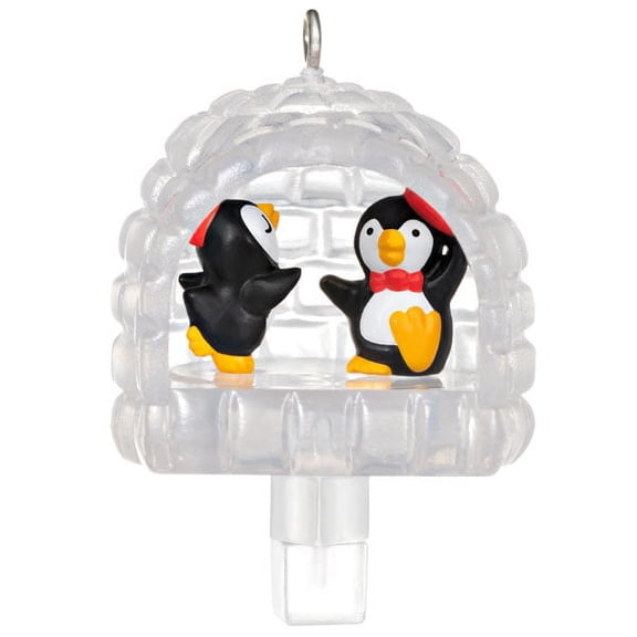 Hallmark Keepsake 1.3" Miniature Christmas Ornament 2021, Mini Igloo Twirl-About Penguins, Motion