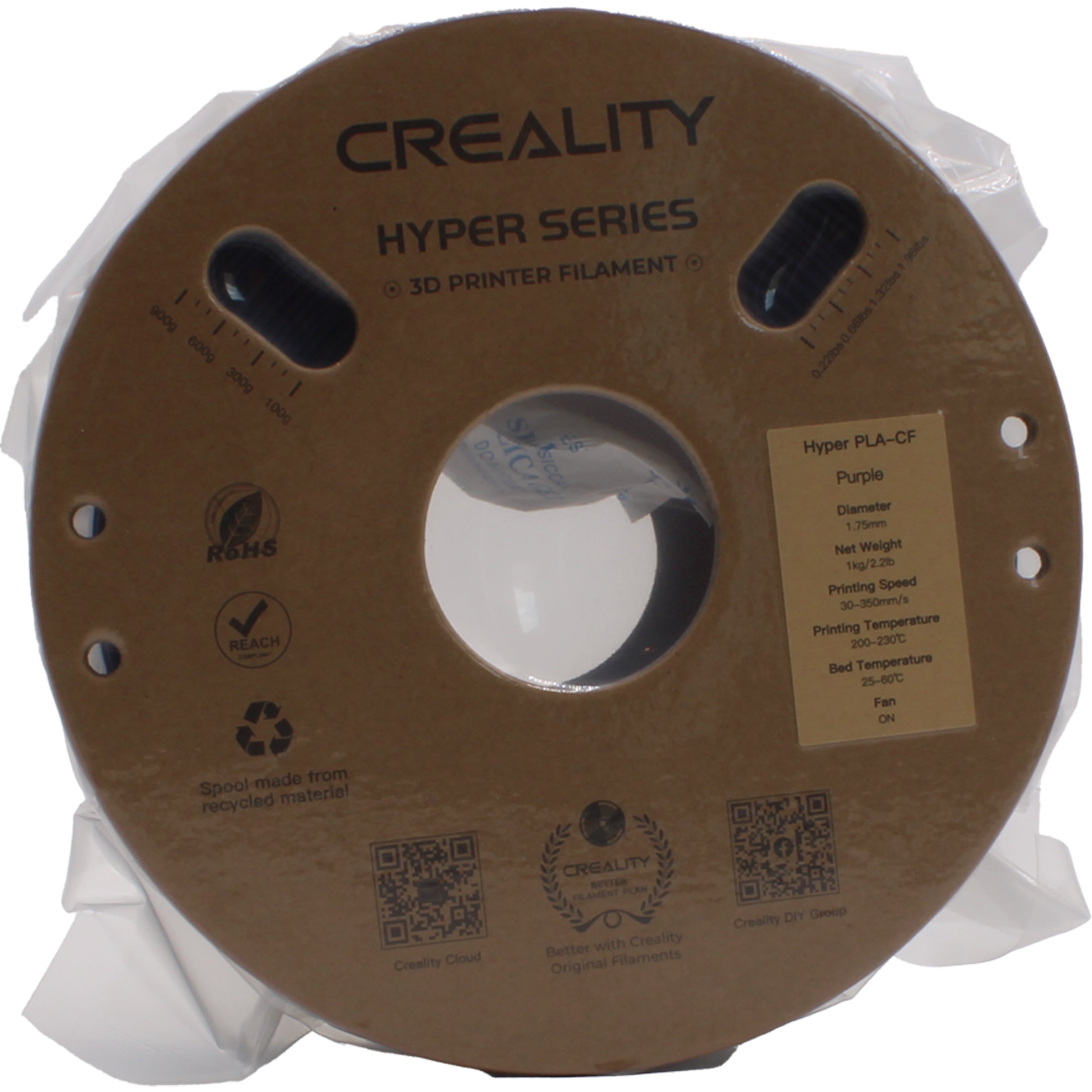 Creality Carbon Fiber 1.75mm High-Speed 3D Printer Filament 50-300mm/s Spool Dimensional +/- 0.03mm For K1C & Most 3D Printers Purple 1 Unit per pack