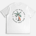 thumbnail image 3 of Tranquil Be Still and Obey Him Print Tshirts Bible Verse Mark 4:41 Graphic Tees Short Sleeve Casual Beachy Backprint Coconut Tree Tops for Daily Outfits White,4XL, 3 of 8