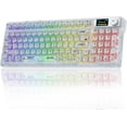thumbnail image 1 of Restored AULA F98 Pro Wireless Mechanical Keyboard with Transparent Keycaps,Hot-swappable,Pre-lubed Linear Switches,Gasket Structure,RGB Backlit,OLED Screen,BT5.0/2.4G/USB-C Wired Computer Keyboard, 1 of 8