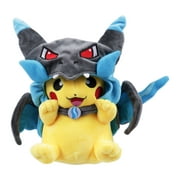 Little Kids Pokemon Plush Toys, Open/Closed Mouth Fire Dragon Pikachu with Cloak Dolls, Stuffed Soft Dolls for Birthday,  Holidays