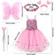 thumbnail image 2 of Disfraz de Hada para Niños 4 Piezas Rojo Verde Vestido de Hada Alas de Hada Varita Diadema, 2 of 4
