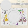 thumbnail image 3 of Ambesonne Mardi Gras Place Mats Set of 4, Umbrella Stars Fun, Standard Size, Purple Yellow Green, 3 of 6