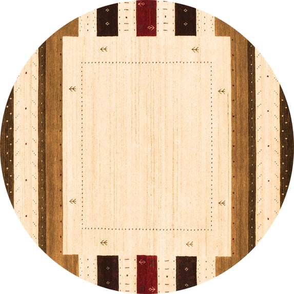 Ahgly Company Indoor Round Solid Orange Modern Area Rugs, 4' Round