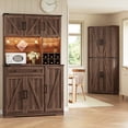 thumbnail image 4 of 71" Corner Kitchen Pantry Cabinet with 4 Doors, Adjustable Shelves, Drawer & Door Shelves, Farmhouse Storage Cupboard for Kitchen or Living Room, 4 of 8