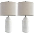 thumbnail image 5 of Maxax 24" Modern Ceramic Table Lamp Set of 2 for Living Room White Desk Lamps for Bedroom Farmhouse Bedside Nightstand Bedside Lamp End Table Lamps, 5 of 5