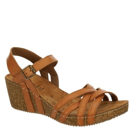 

Bjorndal Lily - Women s Strappy Open Toe Gladiator Cork Low Wedge Sandals 11 Tan