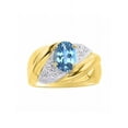 thumbnail image 1 of RYLOS Bagues pour Femmes Bague en Argent Plaquée Or 14K Pierre Précieuse Ovale 8X6MM et Diamants Design Classique Topaze Bleue de Décembre Bijoux pour Femmes Taille 9, 1 of 7