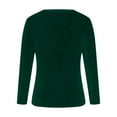 thumbnail image 5 of Velvet Tops for Women, Yigetop Velour Sweatshirt Women V Neck Long Sleeve Casual Pullover Soft Warm Shirts Velvet Tops Fall Outfits for Women 2025 Fall Shirts for Women Blackish Green L, 5 of 6