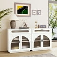 thumbnail image 3 of Pusnapku 31" Sideboard cabinet, Wood Entryway Cabinet with 2 Glass Doors, Drawer, Adjustable Shelf, Freestanding Accent Table for Hallway, Living Room, 3 of 9