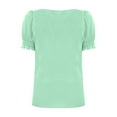 thumbnail image 4 of Short Sleeve Shirts for Women, Xunlbb Women's Casual Solid Square Neck Loose Short Sleeve T-shirt Blouses(Mint Green,S), 4 of 7