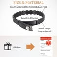 thumbnail image 4 of Wollet Stainless Steel Diabetic Type 2 Medical Alert Bracelet for Women, Black, 6.89", 4 of 5