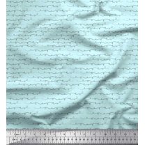 Soimoi Viscose Chiffon Fabric Hand Drawn Curve Shirting Print Sewing Fabric Yard 42 Inch Wide