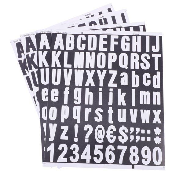 ETEREAUTY 4Pcs DIY Hand Account Stickers Assorted Color Alphanumeric Labels for Photo Albums and Journals