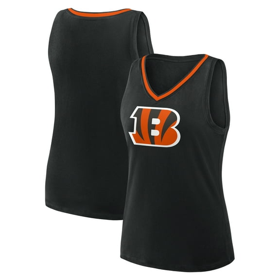 Women's Logo Athletic Black Cincinnati Bengals Stellar Win V-Neck Tank Top
