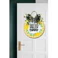 thumbnail image 1 of Eveokoki Front Door Porch Decorations Hello Summer Door Hanging Sign 11 inch Wooden Wall Sign, Rustic Holiday Wreath Decor for Front Door Porch Home Window Wall Farmhouse Decorations, 1 of 5