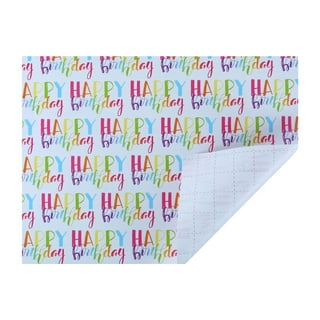 Colorful Happy Birthday Wrapping Paper 3 Large Sheet Gift Wrapping