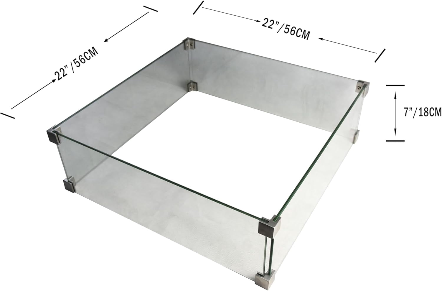 Fire Pit Wind Screen from ELEMENTI | ELEMENTI Plus and MODENO (Wind Screens, Square 22" WS - 004)