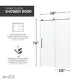 thumbnail image 5 of Madam Series 48 in. x 76 in. Frameless Sliding Shower Door in Gunmetal, 5 of 8