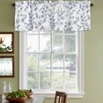 thumbnail image 3 of Blue Leaves Curtain Valances for Windows, Kitchen Valance Window Treatments Panel 2 Pack, Summer Botanical Elegant Pastoral Rod Pocket Short Curtains for Bathroom Bedroom 54 x 18 Inch, 3 of 8