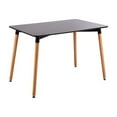 thumbnail image 2 of Commercial Seating Products TR-32X48-BK 32 x 48 in. Minimalist Mid Century Modern Design Rectangular Black Dining Table, 2 of 3