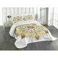 thumbnail image 3 of Ambesonne Mandala Quilted Bedspread Set 3 Pcs, Lively Colorful, Queen Size, Multicolor, 3 of 5