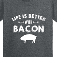 thumbnail image 4 of Inktastic Life's Better with Bacon Youth T-Shirt, 4 of 5