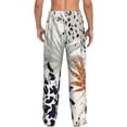 thumbnail image 3 of Uemuo Tropical Leaves Pattern Men's Wide Leg Palazzo Lounge Pants with Pockets Light Weight Loose Comfy Casual Pajama Pants-Medium, 3 of 9