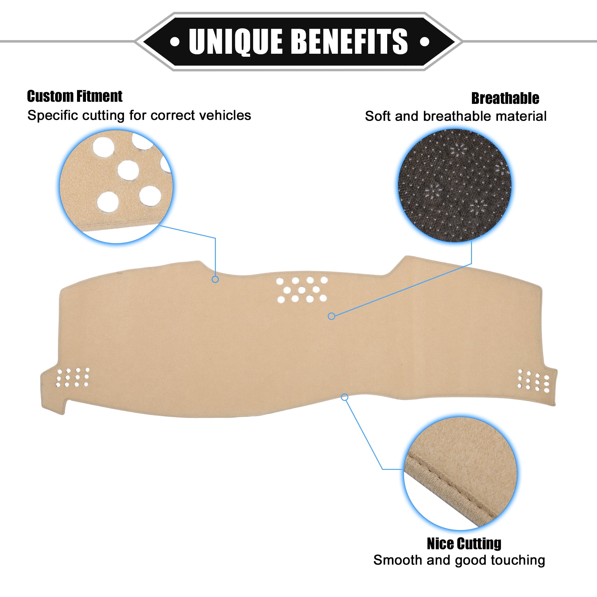Unique Bargains Car Dashboard Cover Mat for Toyota Avalon 2005-2010 Beige