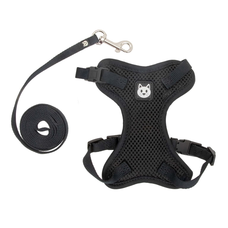 Vibrant Life Cat Harness and Leash Set, Black photo 1