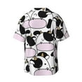 thumbnail image 2 of Naloa Cute Animal with Cow Men's Loose Fit Cuban Collar Short-Sleeve Shirt with Button-down and Chest Pocket for Everyday Wear Outings - Large, 2 of 7