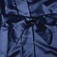 thumbnail image 3 of Women 4pcs Silk Satin Pajama Set Lace Trim Top Drawstring Shorts Belted Pajamas Outfit with Robe, 3 of 5