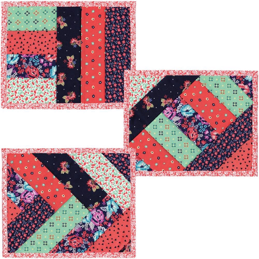 June Tailor Quilt As You Go 2.5" Strip Mug Mats 3/PkgFinished Size 8.5